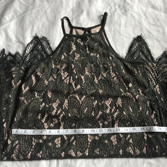 Love, Fire Dark Green Lace Strappy Dress-Size Medium - Picture 3 of 5